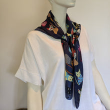 Load image into Gallery viewer, Cat Scarf Navy

