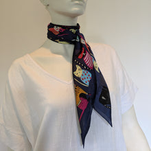 Load image into Gallery viewer, Cat Scarf Navy
